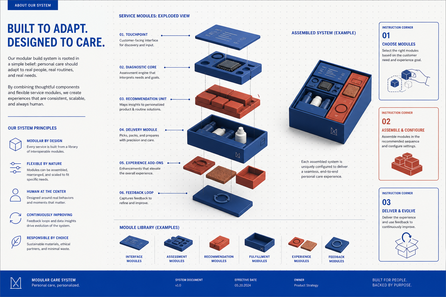 Modular build system documentation for personal care services