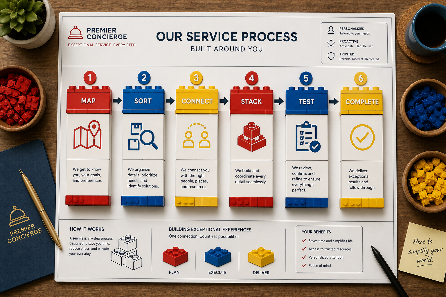 Build sequence process diagram on assembly board
